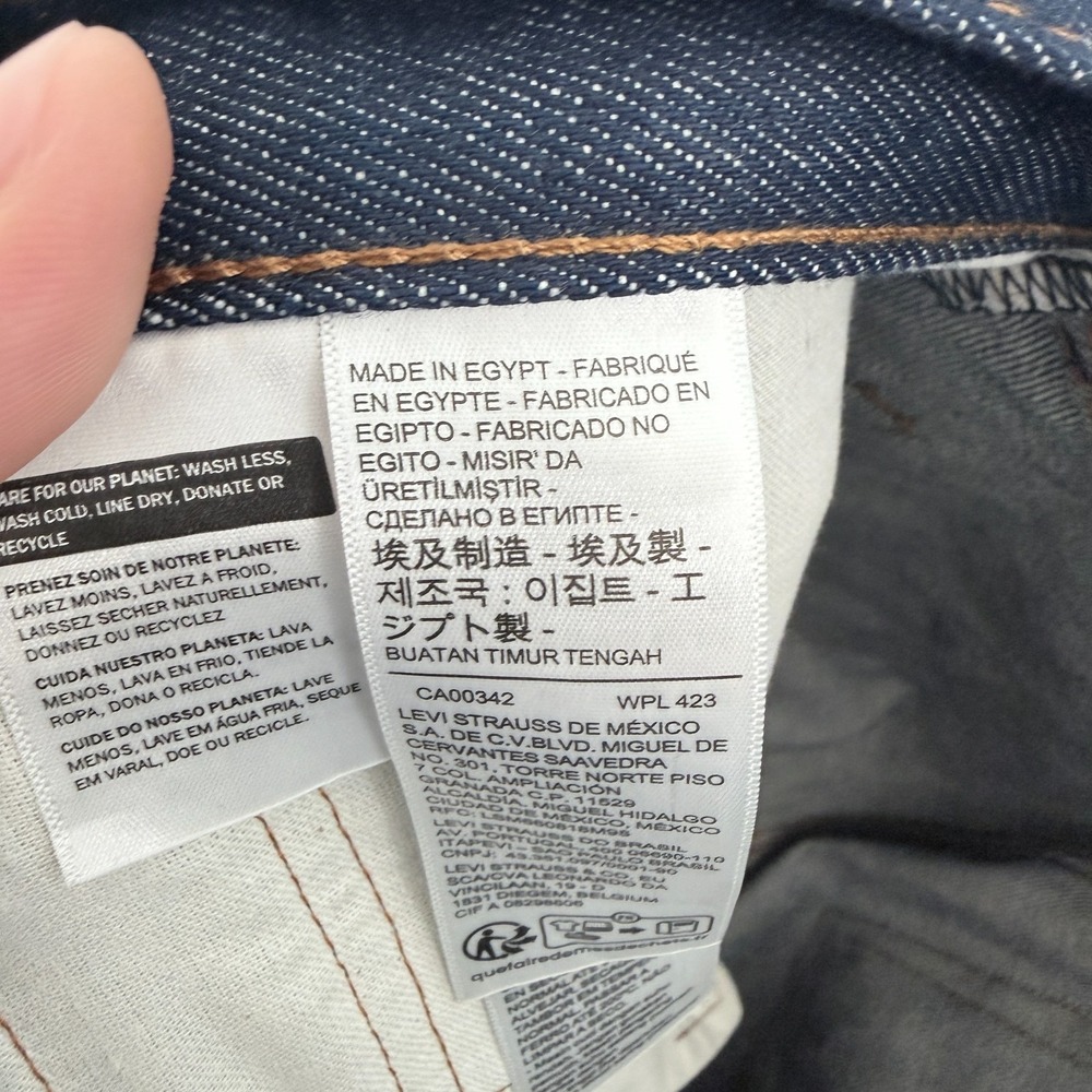 Levis Jeans Mens 35x36 (36x35) Blue Dark Wash Original Straight Leg Raw Denim - Picture 2 of 12